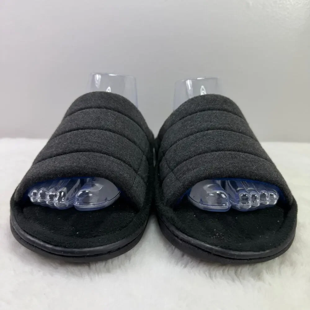 Dearfoams Men’s Cozy Comfort Knit Slip-On Gel-Infused Slippers Size 11-12